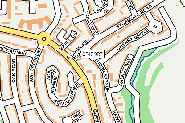 CF47 9RT map - OS OpenMap – Local (Ordnance Survey)