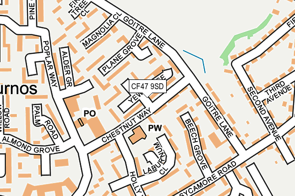 CF47 9SD map - OS OpenMap – Local (Ordnance Survey)