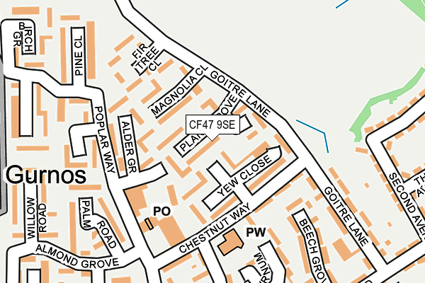 CF47 9SE map - OS OpenMap – Local (Ordnance Survey)