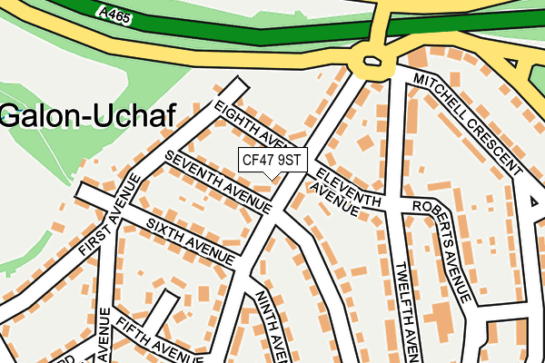 CF47 9ST map - OS OpenMap – Local (Ordnance Survey)
