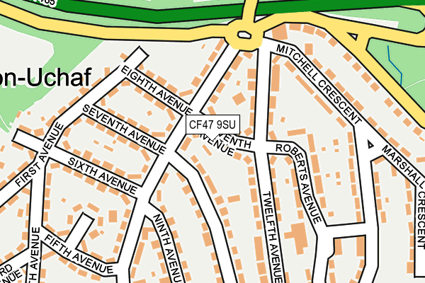 CF47 9SU map - OS OpenMap – Local (Ordnance Survey)
