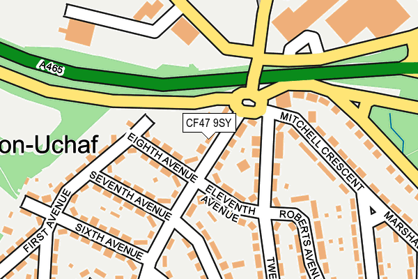 CF47 9SY map - OS OpenMap – Local (Ordnance Survey)