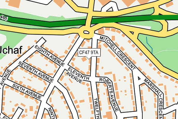 CF47 9TA map - OS OpenMap – Local (Ordnance Survey)
