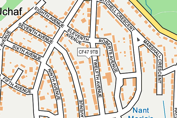 CF47 9TB map - OS OpenMap – Local (Ordnance Survey)