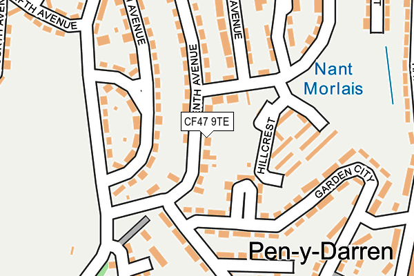 CF47 9TE map - OS OpenMap – Local (Ordnance Survey)