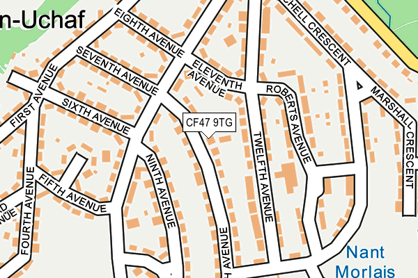 CF47 9TG map - OS OpenMap – Local (Ordnance Survey)