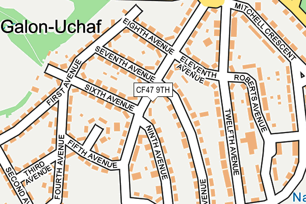 CF47 9TH map - OS OpenMap – Local (Ordnance Survey)