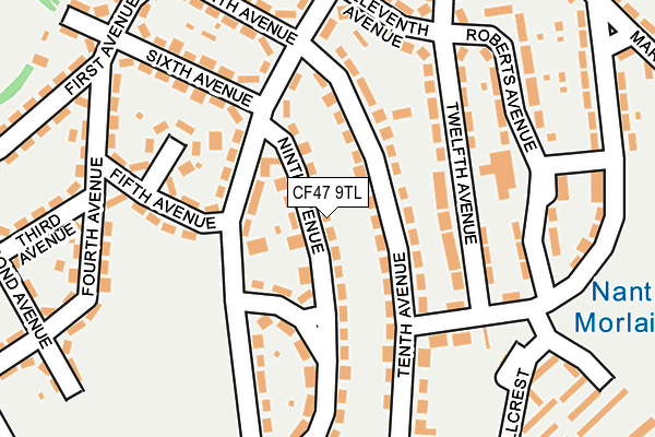 CF47 9TL map - OS OpenMap – Local (Ordnance Survey)