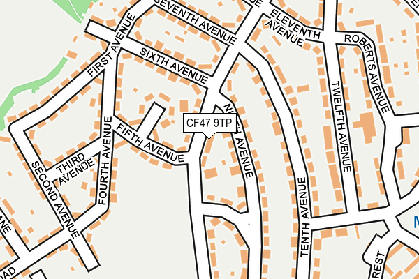 CF47 9TP map - OS OpenMap – Local (Ordnance Survey)
