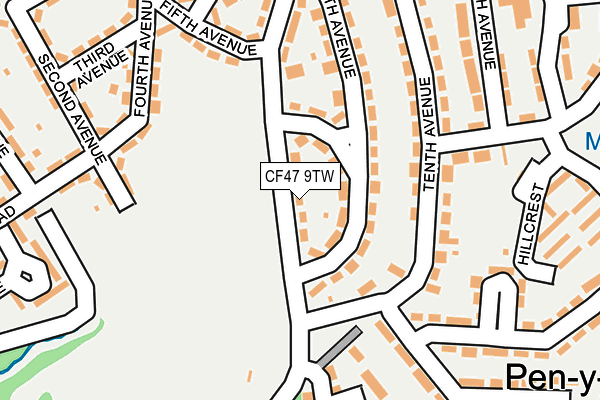 CF47 9TW map - OS OpenMap – Local (Ordnance Survey)