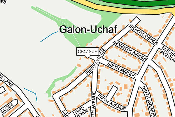 CF47 9UF map - OS OpenMap – Local (Ordnance Survey)