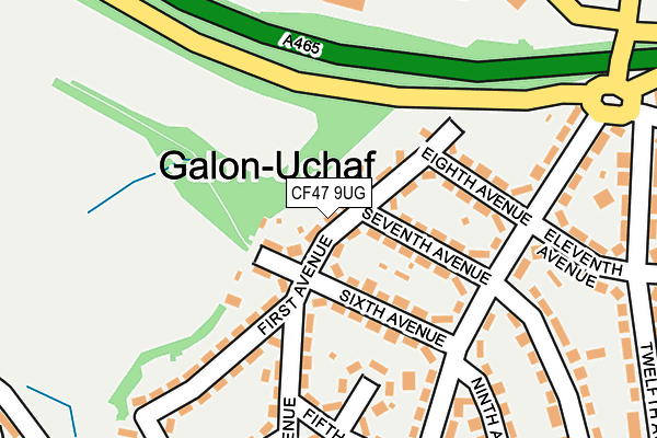 CF47 9UG map - OS OpenMap – Local (Ordnance Survey)