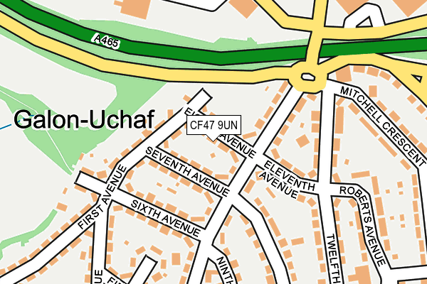 CF47 9UN map - OS OpenMap – Local (Ordnance Survey)