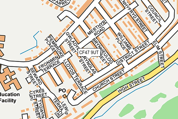 CF47 9UT map - OS OpenMap – Local (Ordnance Survey)