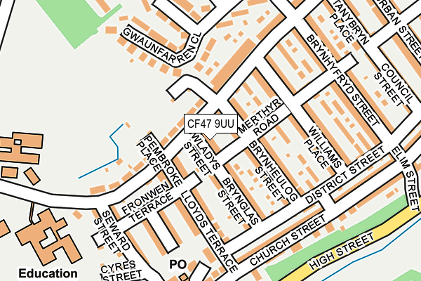 CF47 9UU map - OS OpenMap – Local (Ordnance Survey)