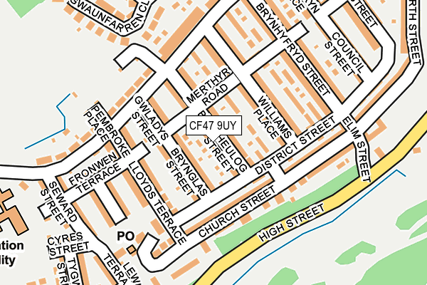 CF47 9UY map - OS OpenMap – Local (Ordnance Survey)