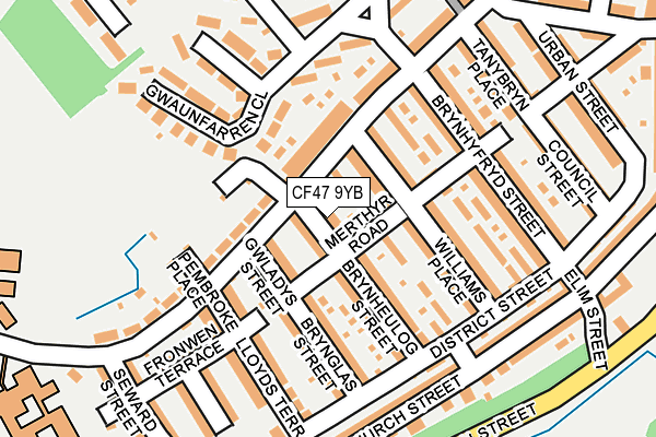 CF47 9YB map - OS OpenMap – Local (Ordnance Survey)