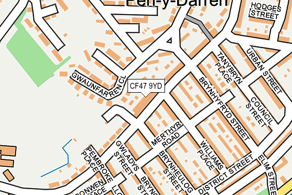 CF47 9YD map - OS OpenMap – Local (Ordnance Survey)