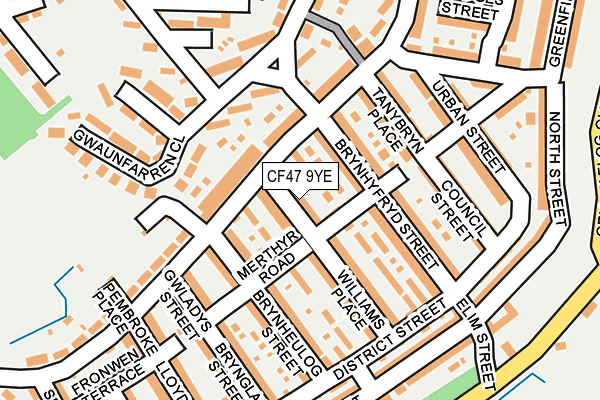 CF47 9YE map - OS OpenMap – Local (Ordnance Survey)