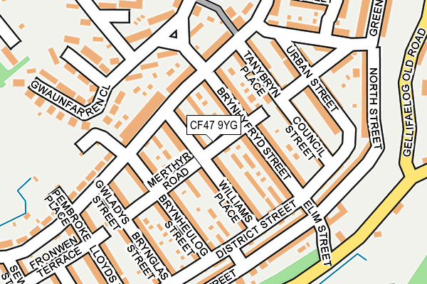 CF47 9YG map - OS OpenMap – Local (Ordnance Survey)