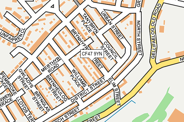 CF47 9YN map - OS OpenMap – Local (Ordnance Survey)
