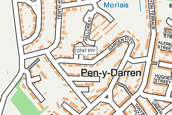 CF47 9YY map - OS OpenMap – Local (Ordnance Survey)