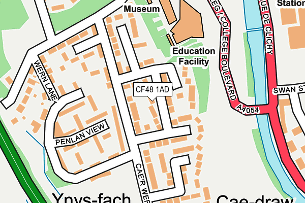 CF48 1AD map - OS OpenMap – Local (Ordnance Survey)