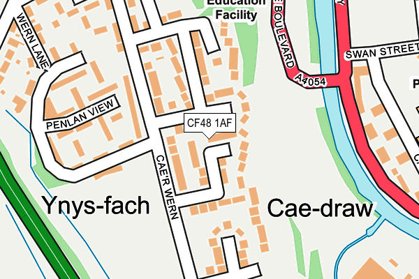 CF48 1AF map - OS OpenMap – Local (Ordnance Survey)