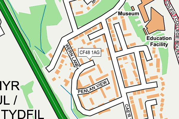 CF48 1AG map - OS OpenMap – Local (Ordnance Survey)