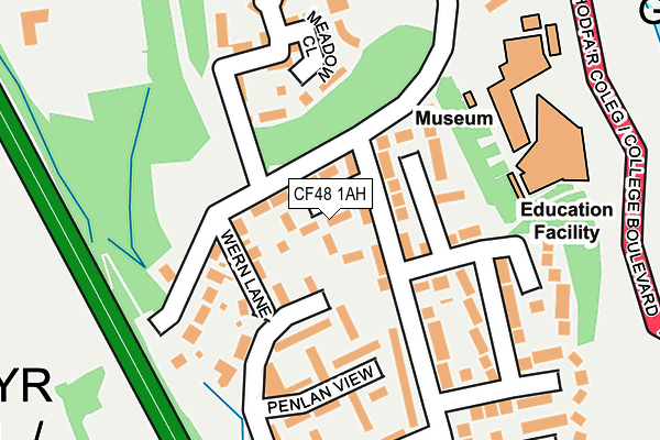 CF48 1AH map - OS OpenMap – Local (Ordnance Survey)