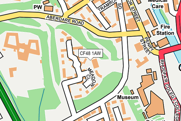 CF48 1AW map - OS OpenMap – Local (Ordnance Survey)