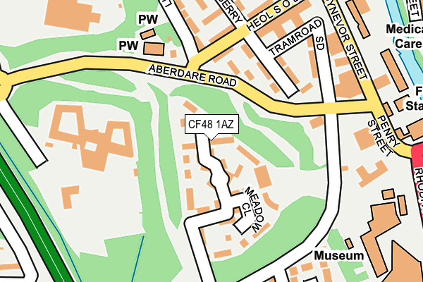 CF48 1AZ map - OS OpenMap – Local (Ordnance Survey)