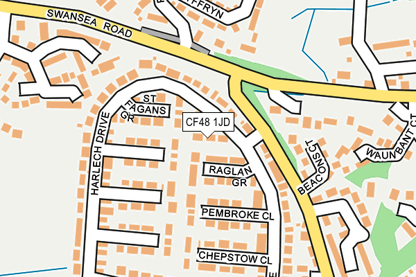 CF48 1JD map - OS OpenMap – Local (Ordnance Survey)