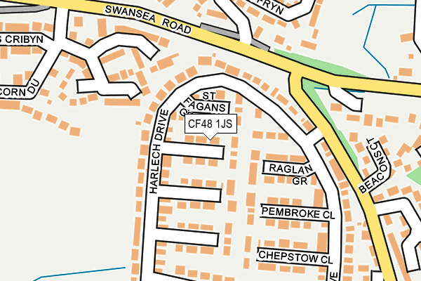 CF48 1JS map - OS OpenMap – Local (Ordnance Survey)