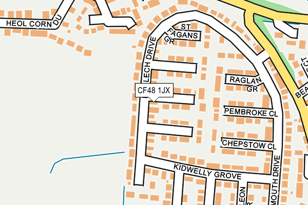 CF48 1JX map - OS OpenMap – Local (Ordnance Survey)