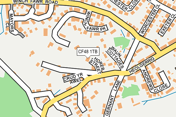 CF48 1TB map - OS OpenMap – Local (Ordnance Survey)