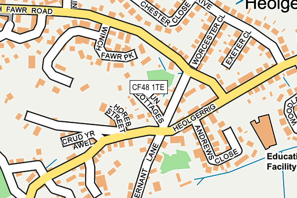 CF48 1TE map - OS OpenMap – Local (Ordnance Survey)