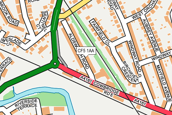 CF5 1AA map - OS OpenMap – Local (Ordnance Survey)