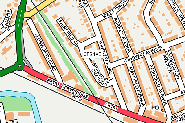 CF5 1AE map - OS OpenMap – Local (Ordnance Survey)