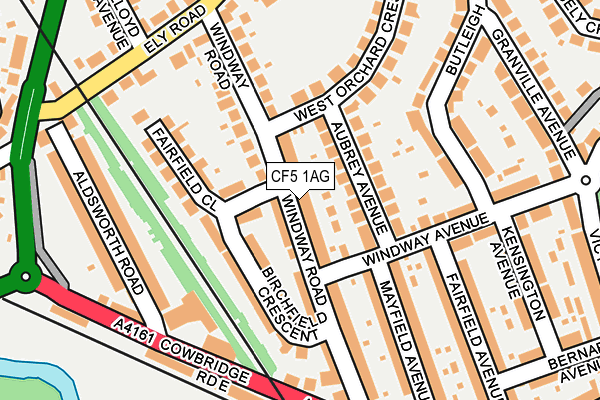 CF5 1AG map - OS OpenMap – Local (Ordnance Survey)