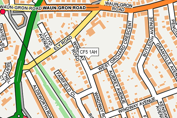 CF5 1AH map - OS OpenMap – Local (Ordnance Survey)