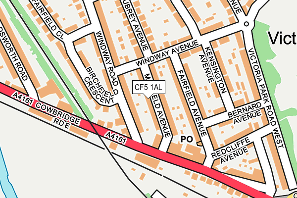 CF5 1AL map - OS OpenMap – Local (Ordnance Survey)