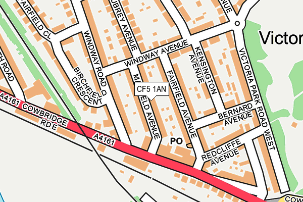 CF5 1AN map - OS OpenMap – Local (Ordnance Survey)