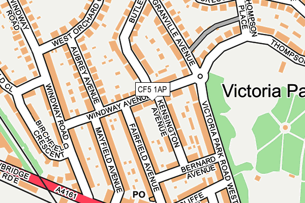 CF5 1AP map - OS OpenMap – Local (Ordnance Survey)