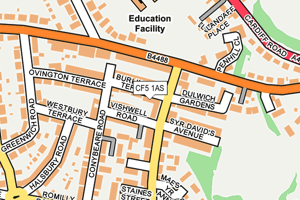 CF5 1AS map - OS OpenMap – Local (Ordnance Survey)