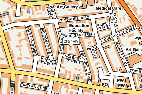 CF5 1AW map - OS OpenMap – Local (Ordnance Survey)