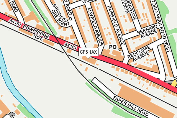 CF5 1AX map - OS OpenMap – Local (Ordnance Survey)