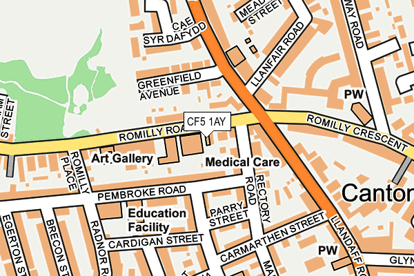 CF5 1AY map - OS OpenMap – Local (Ordnance Survey)