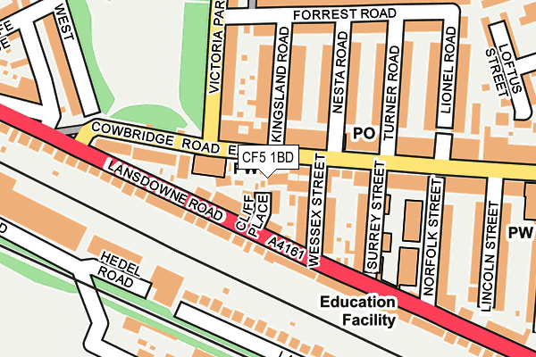 CF5 1BD map - OS OpenMap – Local (Ordnance Survey)