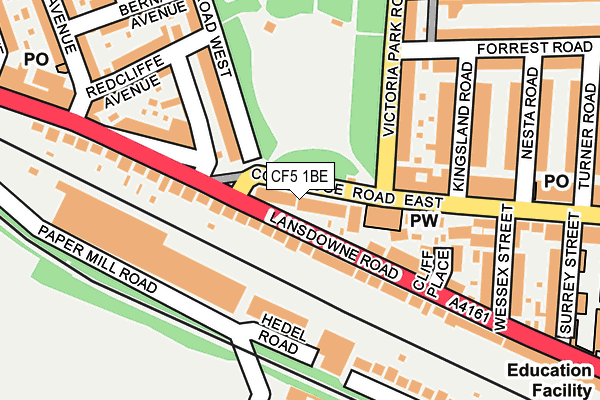 CF5 1BE map - OS OpenMap – Local (Ordnance Survey)